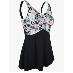 NWT Septangle Women's Sz 16 One Piece Swim Dress Swimsuit Tummy Control Swimwear